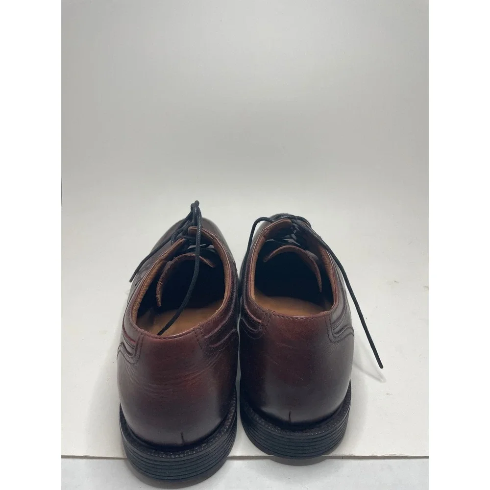 Johnston & Murphy Men XC4 Dress Shoes 10 M Brown Sheepskin Apron Toe Derby Lace